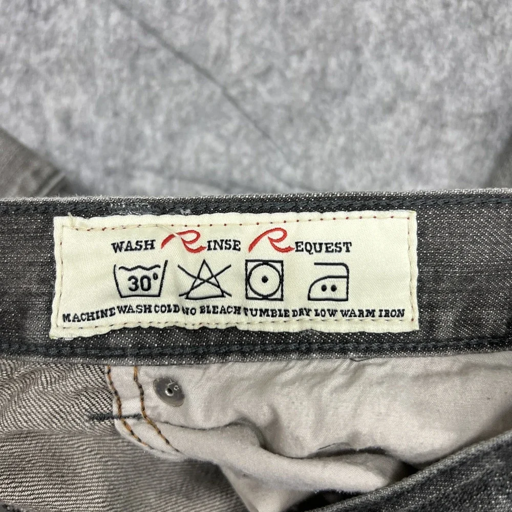 Request Jeans Mens 36x34 Gray Straight Denim Distressed Pockets Baggy Vintage